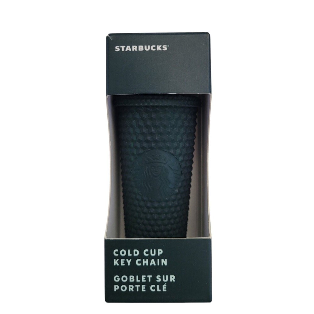 Starbucks Studded Dark Green Soft Touch Coffee Cup Key Chain Ornament NEW